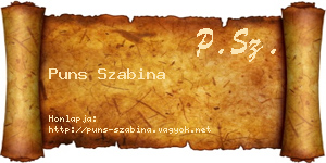 Puns Szabina névjegykártya
